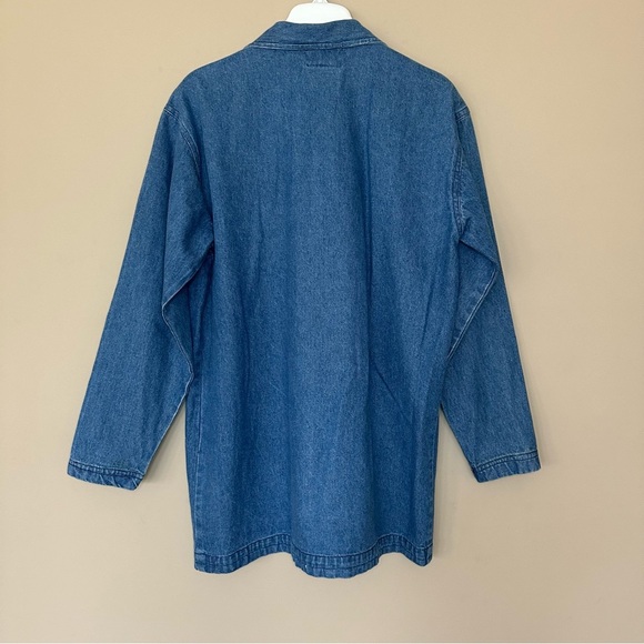 Vintage Women S Denim Jacket Embroidered Noahs Ark Christian Animal Chore Coat - Picture 9 of 10